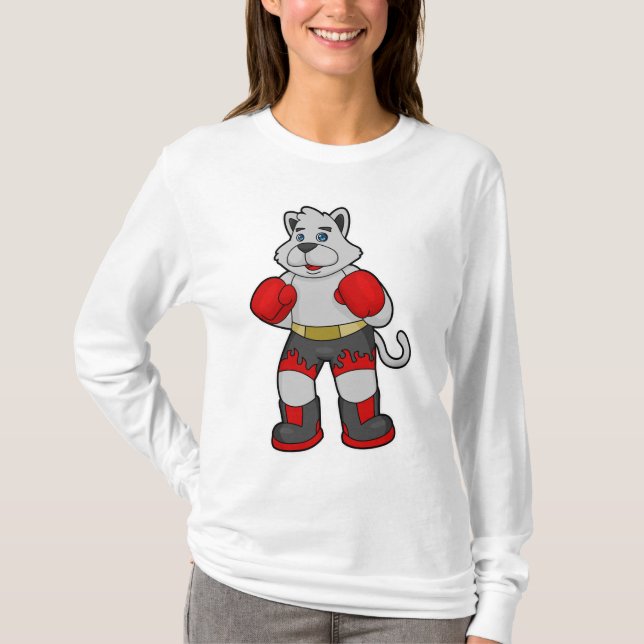 Dog as Boxer mit Boxhandschuhen T-Shirt (Vorderseite)