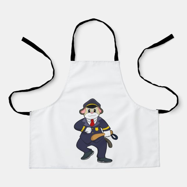 Dog as Police officer with Police uniform Schürze (Vorderseite)