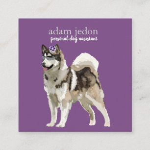 Dog Assistant Square Business Card Quadratische Visitenkarte