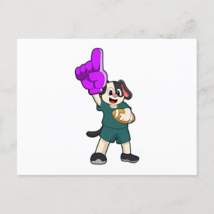 Dog at Football Sports Postkarte