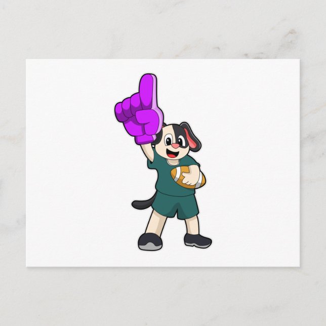 Dog at Football Sports Postkarte (Vorderseite)