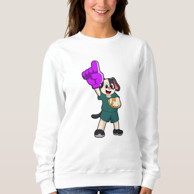 Dog at Football Sports Sweatshirt (Vorderseite)
