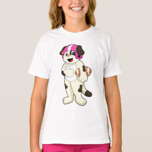 Dog at Football Sports T-Shirt
