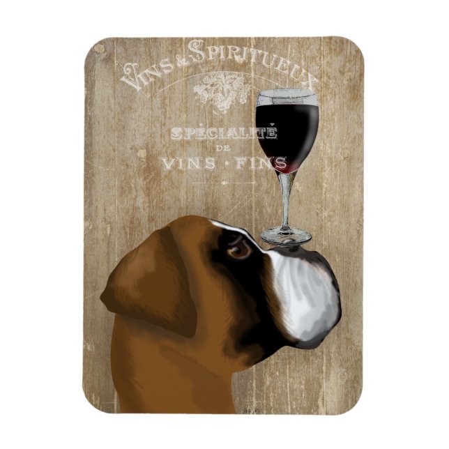 Dog Au Vin Boxer Magnet (Vertikal)