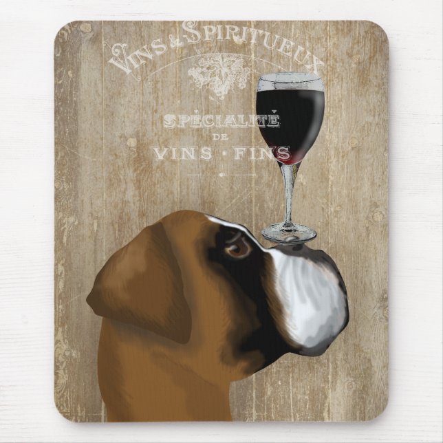 Dog Au Vin Boxer Mousepad (Vorne)