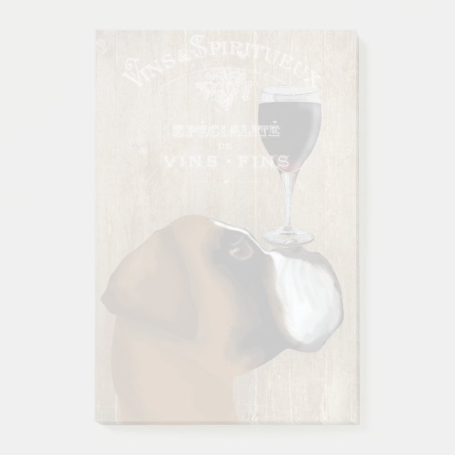 Dog Au Vin Boxer Post-it Klebezettel (Vorderseite)
