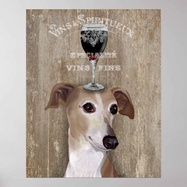 Dog Au Vin Greyhound Poster (Vorne)