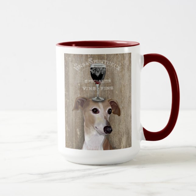 Dog Au Vin Greyhound Tasse (Rechts)