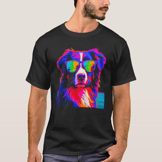Dog Australian Shepherd Summer T-Shirt (Vorderseite)