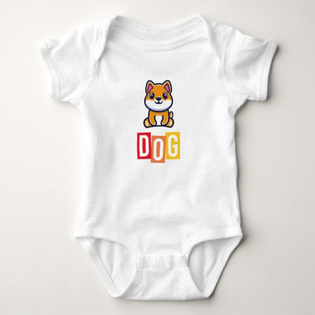 Dog Baby Jersey Bodysuit Strampler (Vorderseite)
