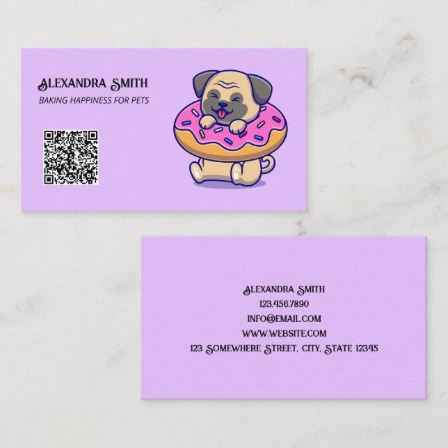 Dog Bakery Custom QR Visitenkarte (Vorne/Hinten)