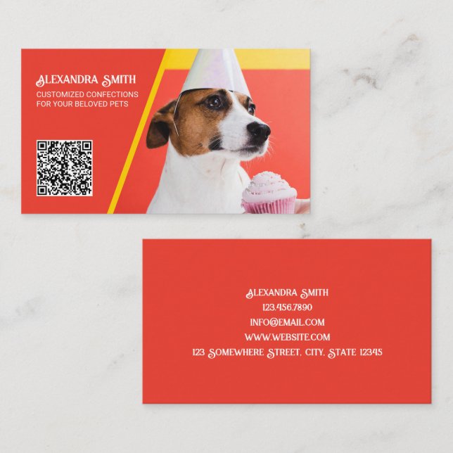 Dog Bakery Custom QR Visitenkarte (Vorne/Hinten)