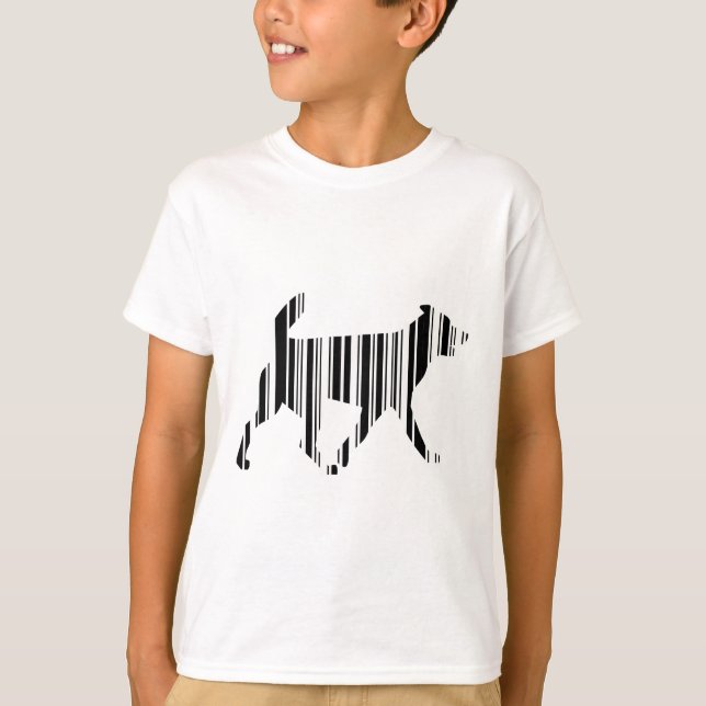 DOG BAR CODE Kanine Barcode Muster Design T-Shirt (Vorderseite)