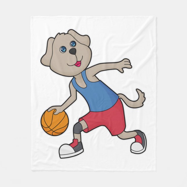 Dog Basketball-Spieler Basketball Fleecedecke (Vorderseite)