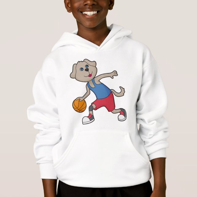Dog Basketball-Spieler Basketball Hoodie (Vorderseite)