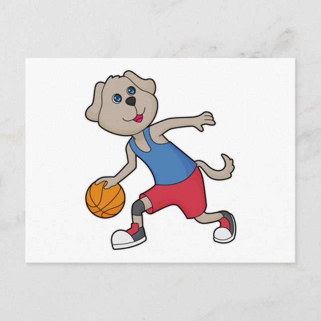 Dog Basketball-Spieler Basketball Postkarte (Vorderseite)