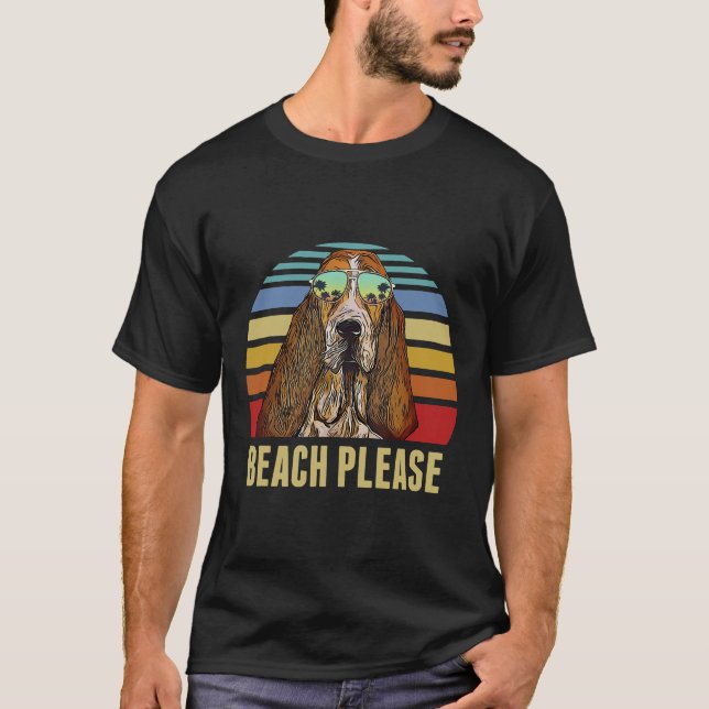 Dog Basset Hound Beach Bitte Basset Hound Dog Spaß T-Shirt (Vorderseite)