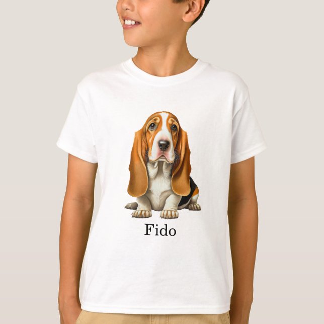 Dog, Basset-Hound-Vorlage T-Shirt (Vorderseite)