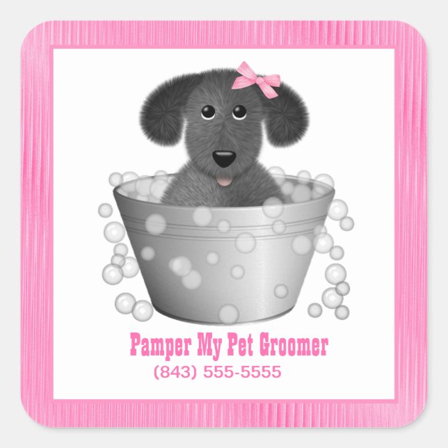 Dog Bath Groomer Business Stickers (Vorderseite)