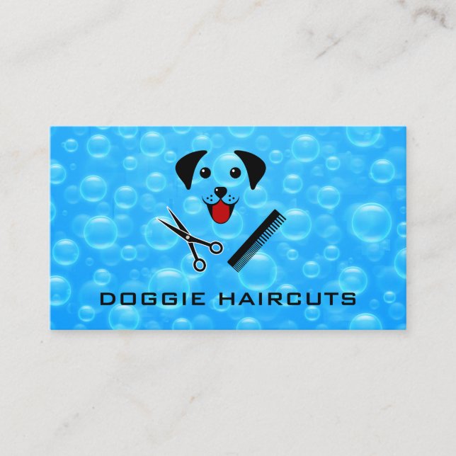 Dog Bath-Reinigung | Grooming Soap Blasen Visitenkarte (Vorderseite)