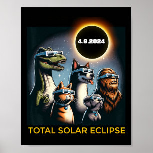 Dog Bigfoot Eclipse Gles Total Solar Eclipse 2024 Poster