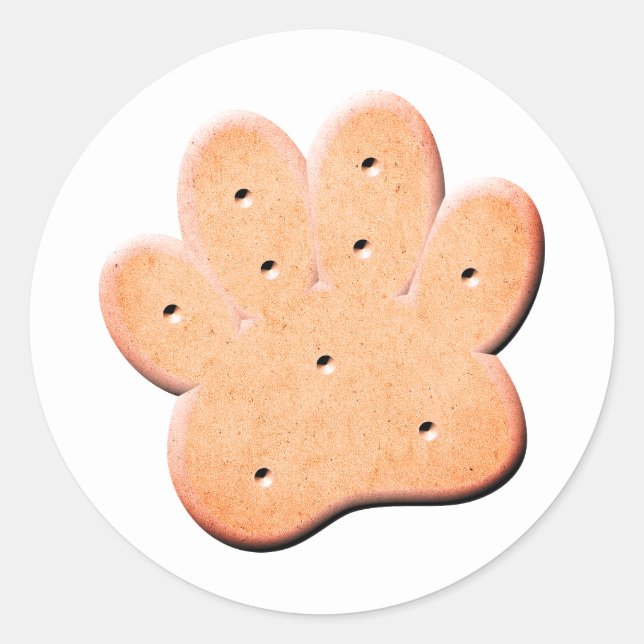 Dog Biscuit Pawprint Art Runder Aufkleber (Vorderseite)
