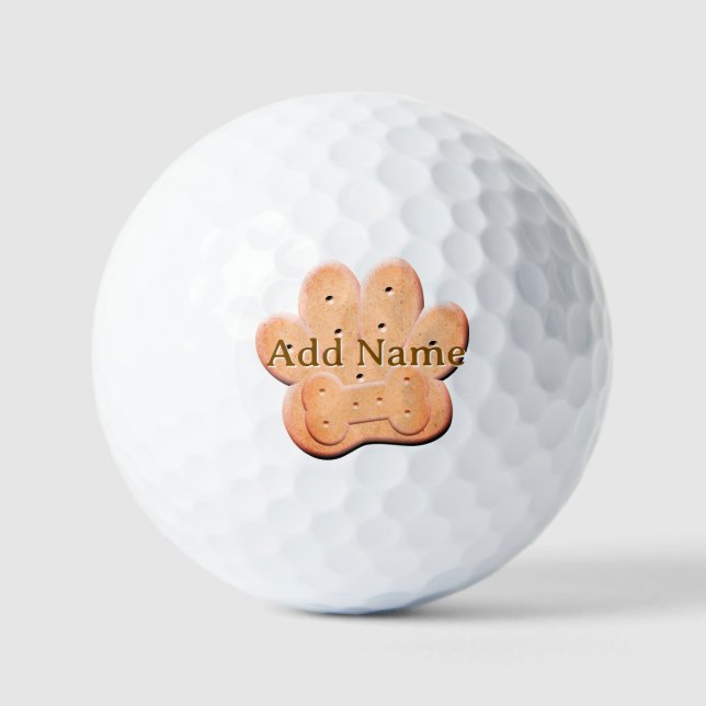 Dog Biscuit Pawprint und Knochenkunst Golfball (Vorderseite)