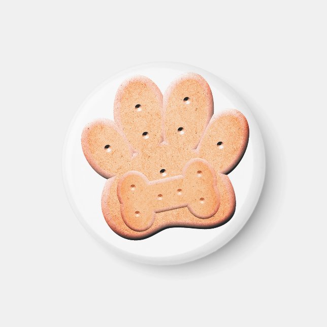 Dog Biscuit Pawprint und Knochenkunst Magnet (Vorne)