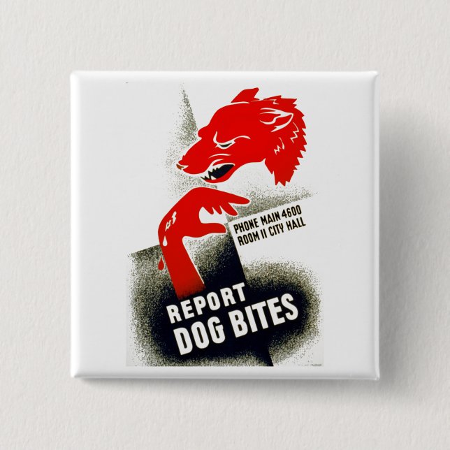Dog Bites melden Button (Vorderseite)