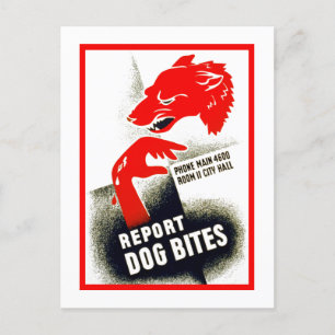 Dog Bites melden Postkarte