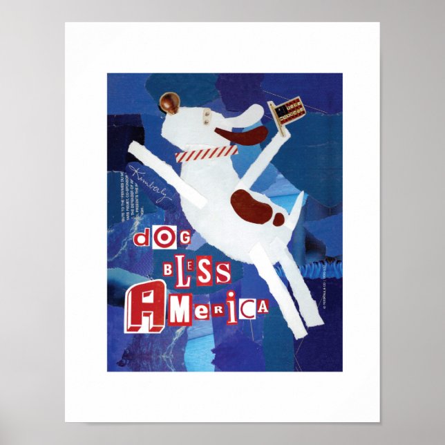 Dog Bless America Print Poster (Vorne)