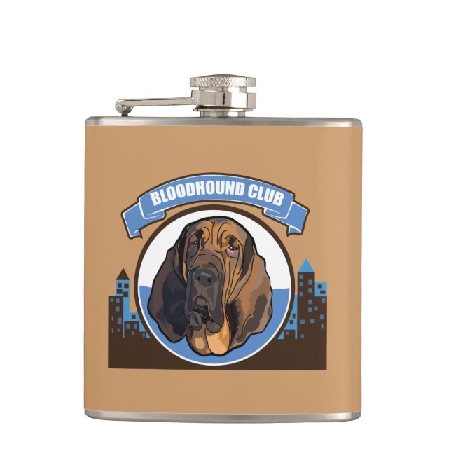Dog Bloodhound Flachmann (Vorderseite)