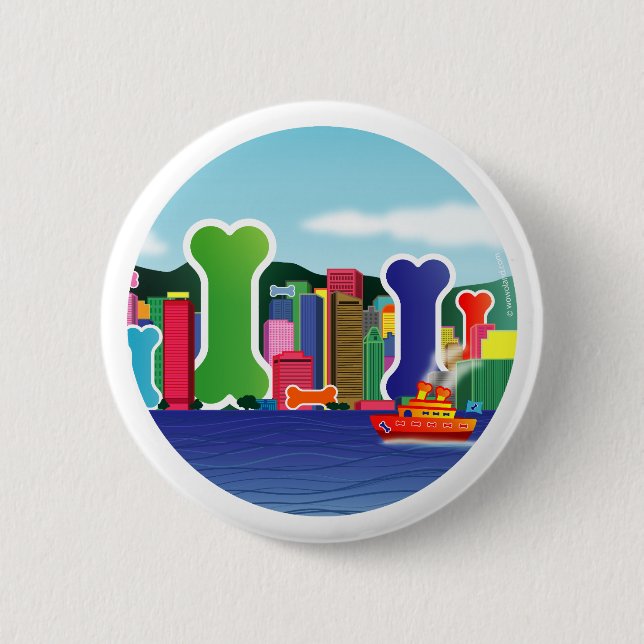 Dog Bone City Button (Vorderseite)