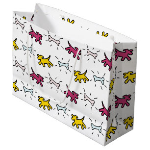 Dog Bone Graffiti Style Auswahl Farbe L Geschenkta Große Geschenktüte
