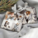 Dog Bone Modernes Vier Foto Pet Collage Keramikornament<br><div class="desc">Feiern Sie die magische und festliche Urlaubssaison mit unserem maßgeschneiderten Foto Collage Ornament. Unser modernes,  elegantes Urlaubsdesign besticht durch ein modernes und minimalistisches 4-Foto-Kollage-Layout mit modernem,  weißem Hundebön-Design inmitten der viereckigen Collage des Fotos. Passen Sie den Namen und das Jahr Ihres Hauses an.</div>