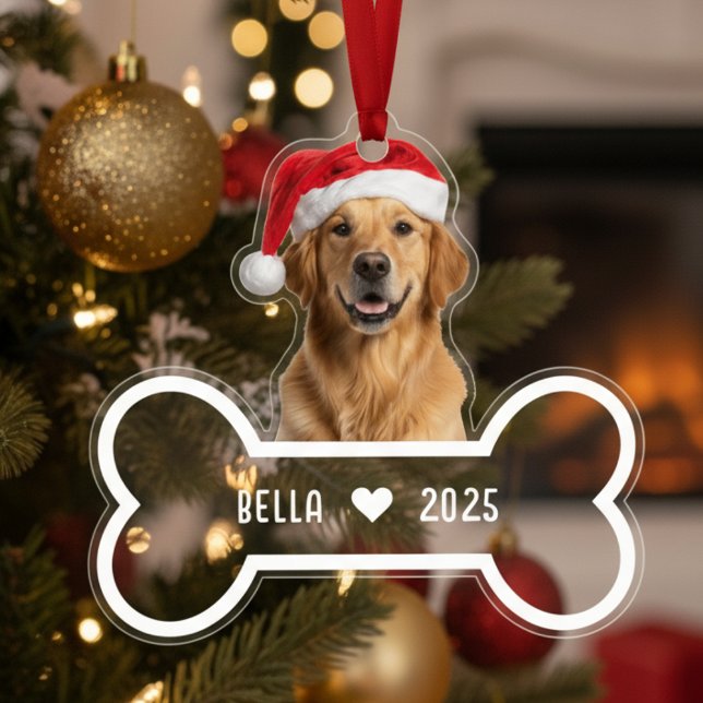 Dog Bone Pet Photo Cut Out Christmas Ornament Fotoskulptur Ornament (Dog Bone Pet Photo Cut Out Christmas Ornament
)