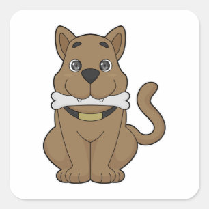 Dog Bone Quadratischer Aufkleber