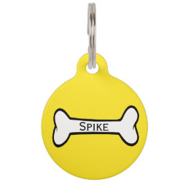Dog Bone Yellow Custom Dog Tag Tiermarke