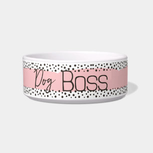 Dog Boss l Girly l Pink Polka Dot, Hund Napf