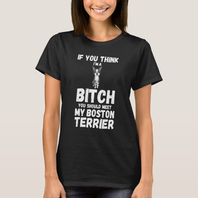 Dog Boston Terrier T-Shirt (Vorderseite)