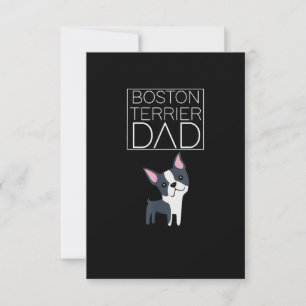 Dog Boston Terrier Vater Mens I Liebe Niedlich Fun RSVP Karte