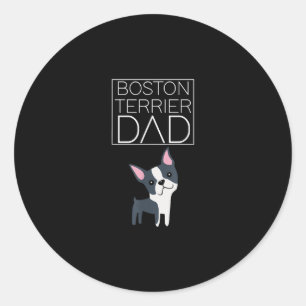 Dog Boston Terrier Vater Mens I Liebe Niedlich Fun Runder Aufkleber