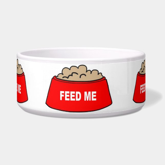 Dog Bowl Food Bowl Red Fütterte mir Napf (Vorderseite)