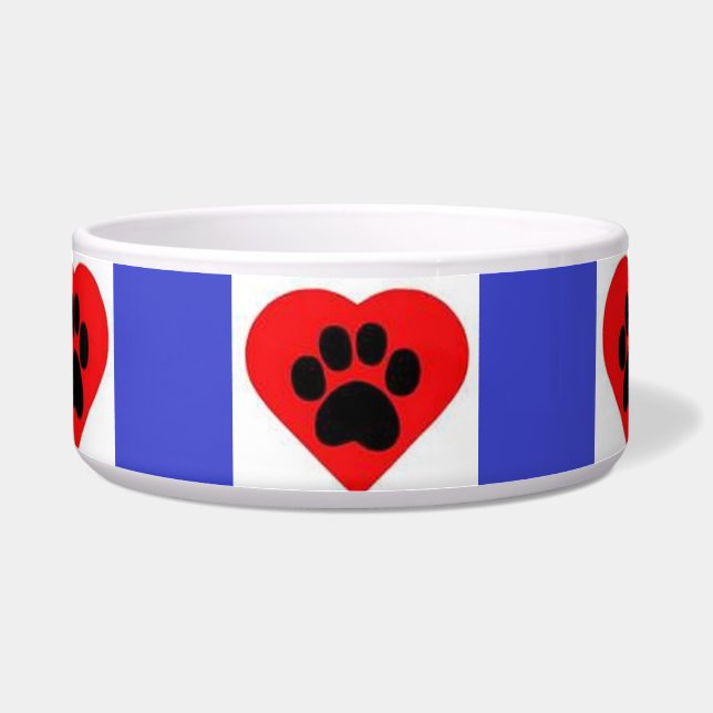 Dog Bowl Paw Herz Napf (Vorderseite)