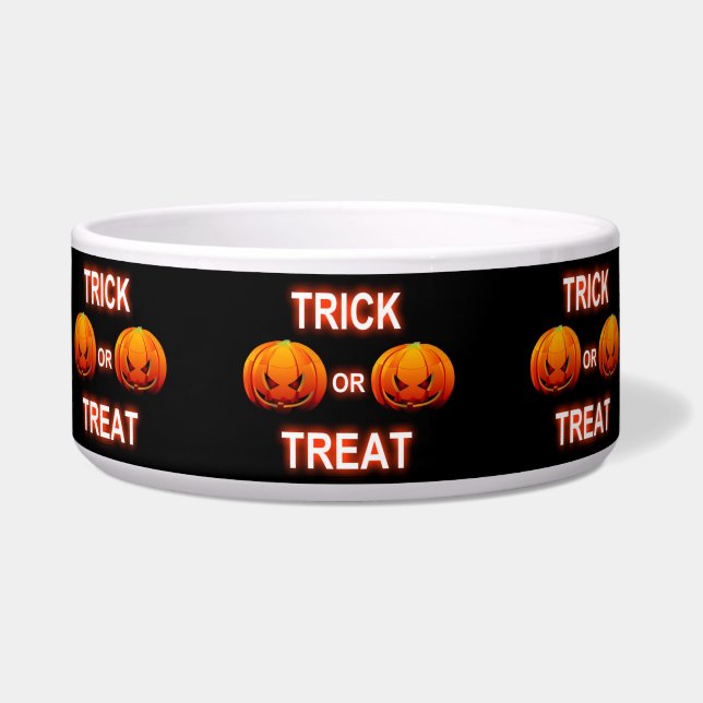 Dog Bowl Trick oder Treat Pumpkins Napf (Vorderseite)