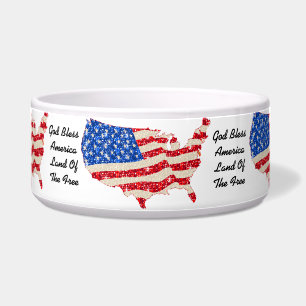 Dog Bowl USA Flag Gott segne Amerika Napf