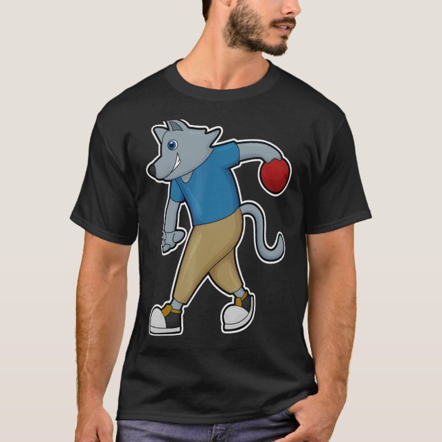 Dog Bowling Bowling Ball Sports T-Shirt (Vorderseite)