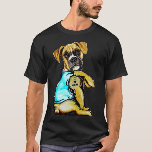 Dog Boxer Hund Tattoo I Liebe Mama Muttertag Lover T-Shirt