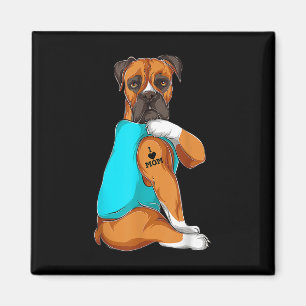 Dog Boxer I Liebe Mama Tattoo Apparel Dog Mama Ges Magnet