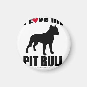 "DOG BREED" - PIT BULL - "I LIEBE my PIT BULL" Magnet